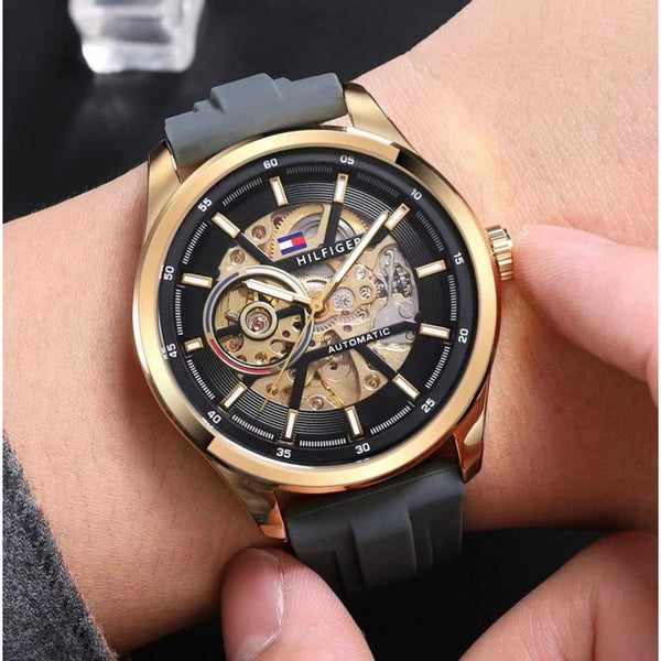 Tommmy Hilfige_r Automatic Silicon Grey-Gold-Black