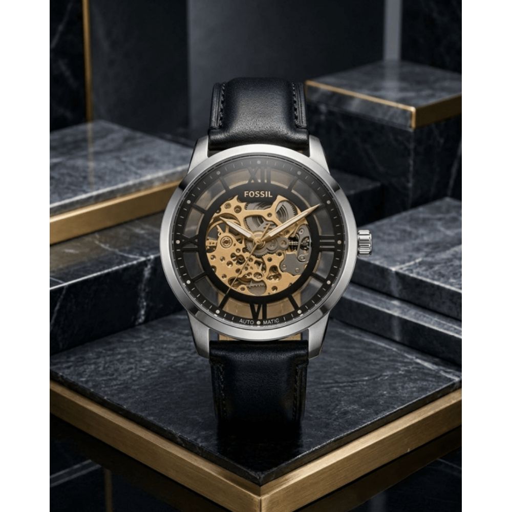 Fosil Townsman black silver  Black Automatic