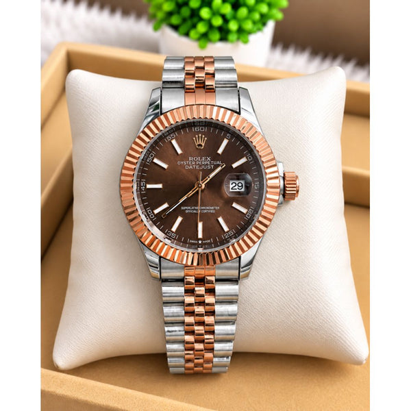 Rollex DateJust Two Tone Brown Sweep Movement AT294