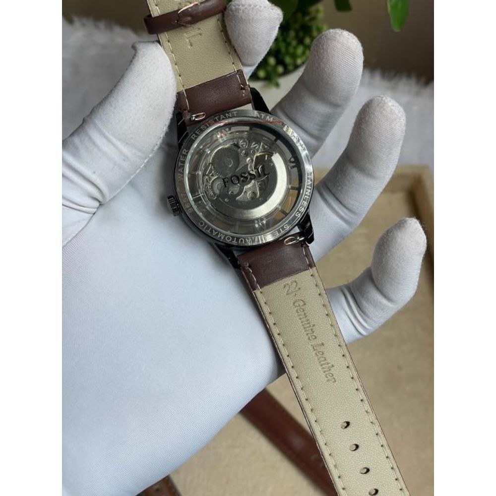 FOSIL TOWNSMAN AUTOMATIC DARK BROWN LEATHER BELT AT165