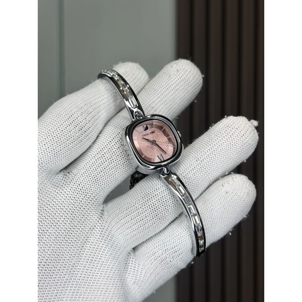 Swarovsk i Silver Pink Diamond Premium Ladies Watch