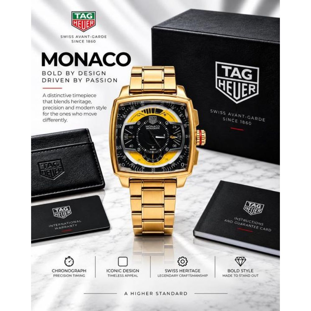 tag huer  Monaco  Mikrograph quartz movement (steel mettal)