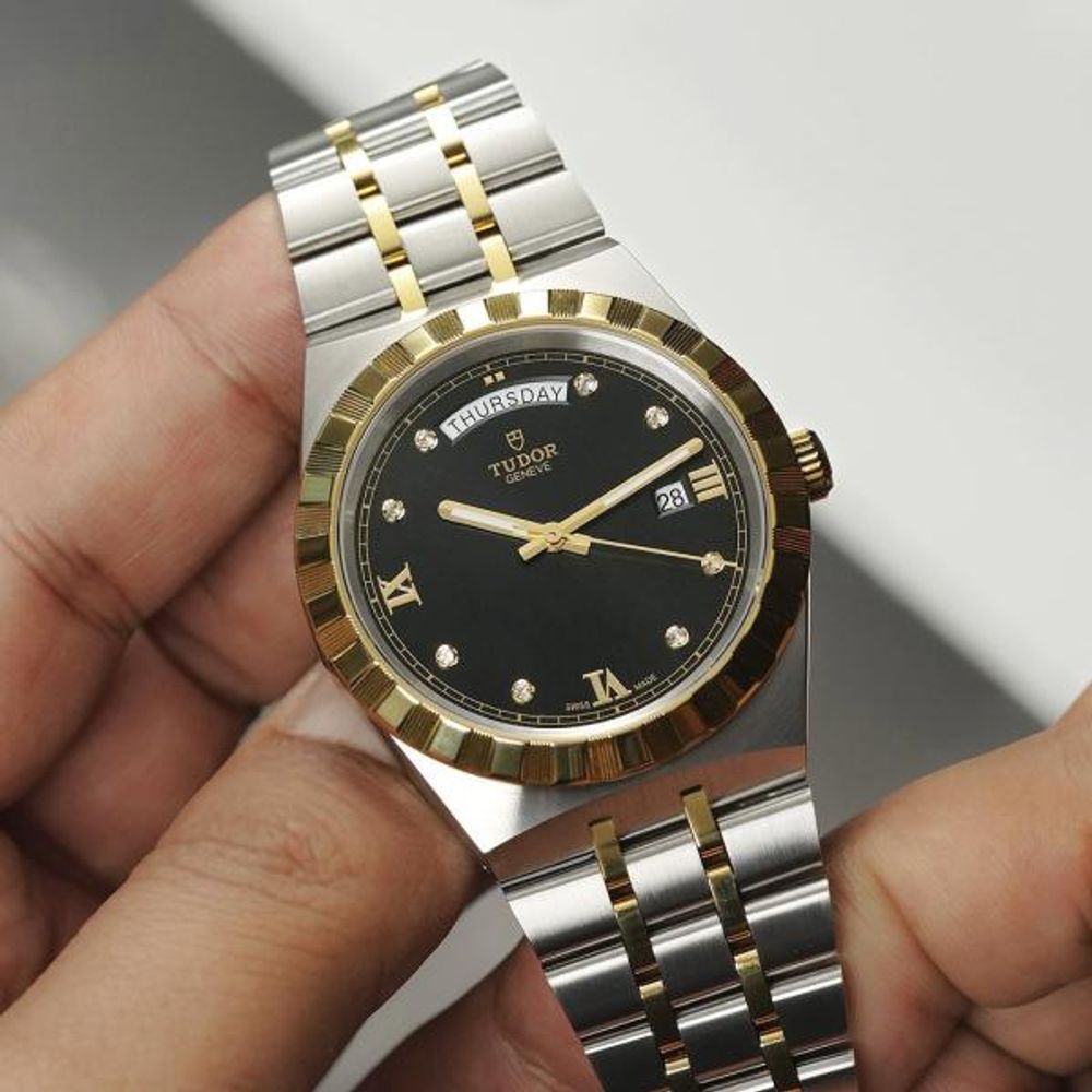 TUDOR ROYAL TT BLACK ROMAN DIAMOND 1027