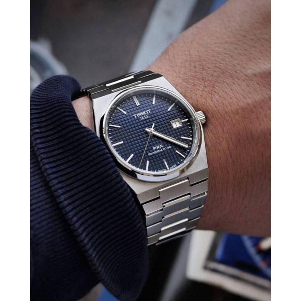 Tissoo_t 1853 Prx Automatic Top Quality  silver dark blue