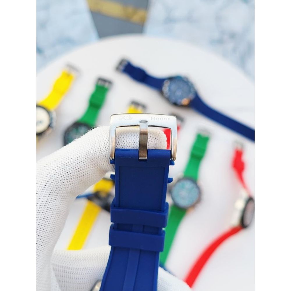 SALEAT Tag Huer FORMULA 1 CHRONOGRPH SILVER BLUE SILICON BELT AT362