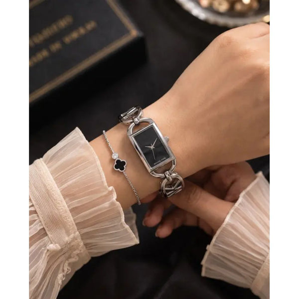Michael_l Kors Empire Silver-Black