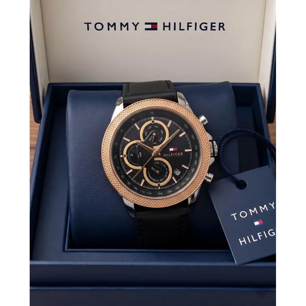 Tommy Hilfigar Clark Leather Black-Copper