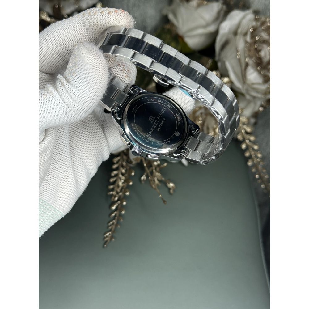 Maurice Lacroix Silver Blue Premium Chronograph Watch