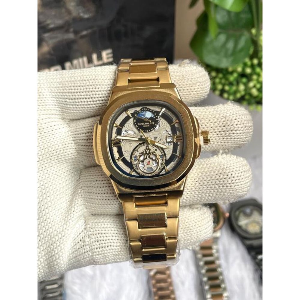 PATEK PHILIIPPE SUN GOLD BLACK DIAL AT456