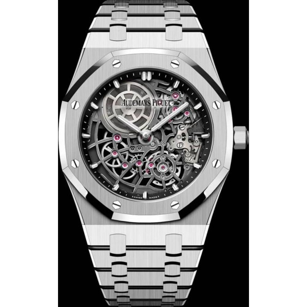 Audemar Piguet Royal Oak Jumbo Extra-Thin Openworked silver Black