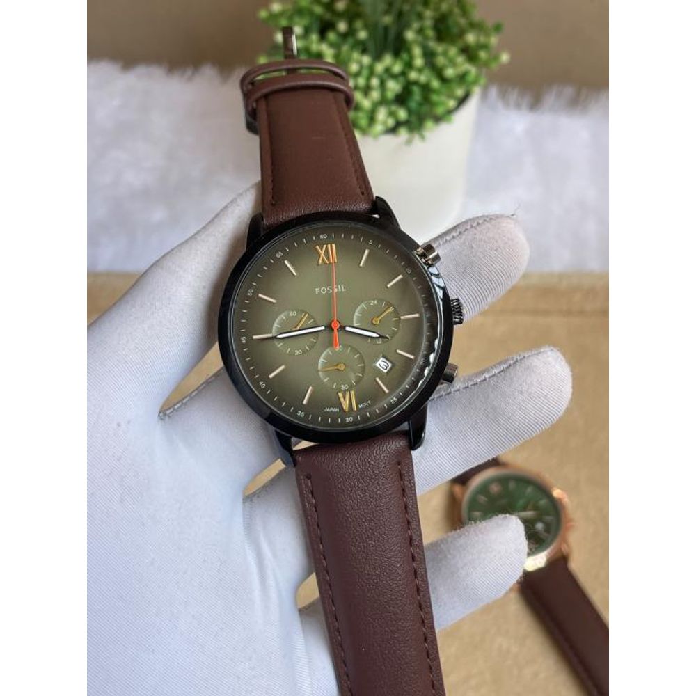 Fosil Neutra Chrono Brown Green B Dial AT403