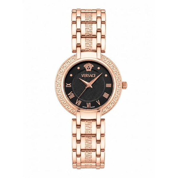 Versace Greca Bracelet Rose Gold Black Dial