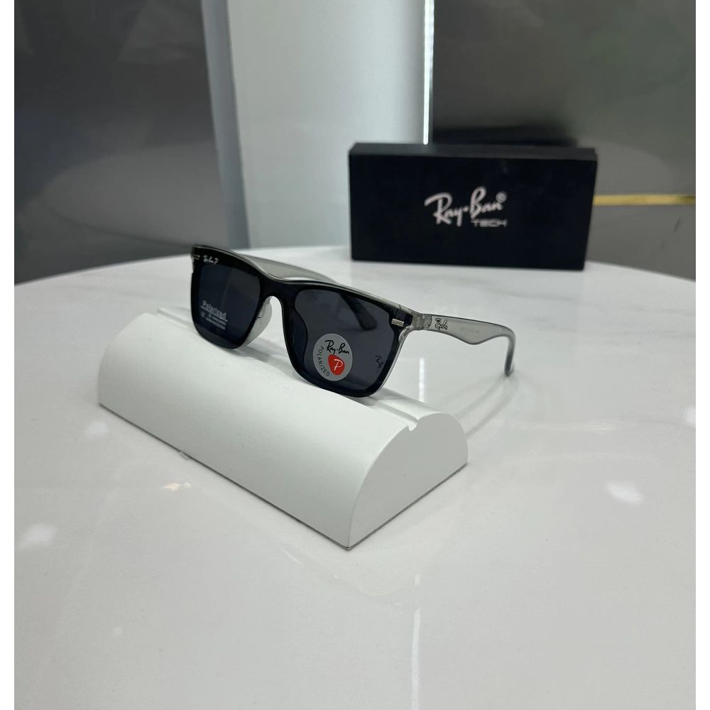 RayBan Grey Black Glossy Premium Shades 4487