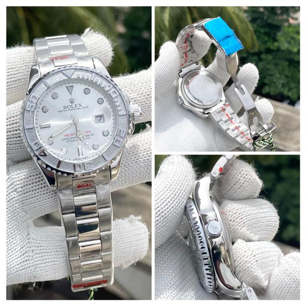 Rollex Yachtmaster Silver White Dial Sweep Movement AT464