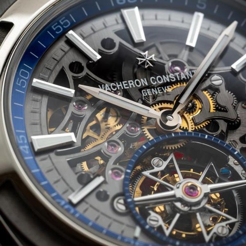 Vacheron Constentin Overseas Tourbillon Skeleton silver blue