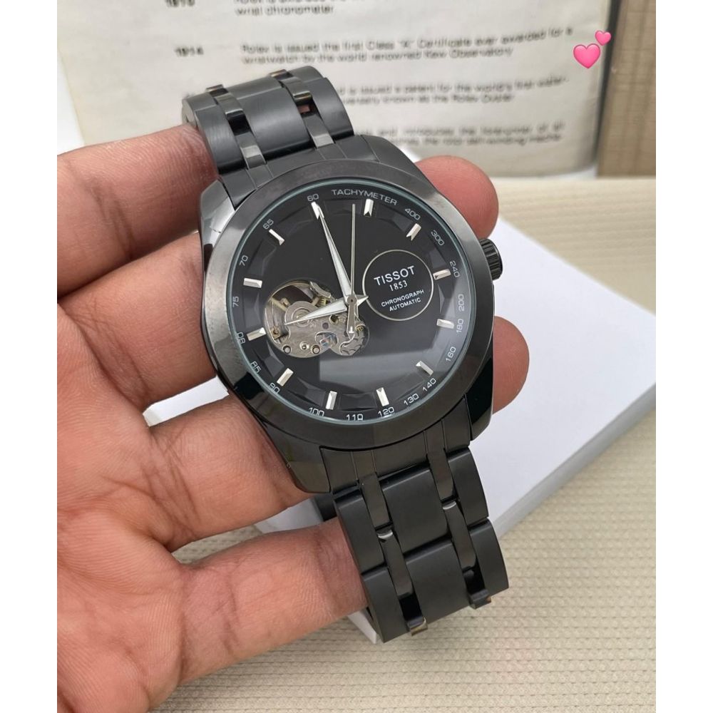 Tisso t 1853 Automatic Open Heart Black