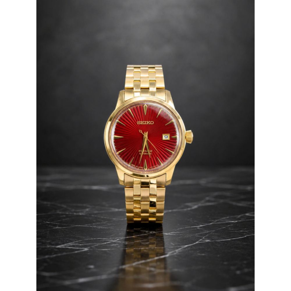 SEIK_O PRESAGE AUTOMATIC GOLD RED 234