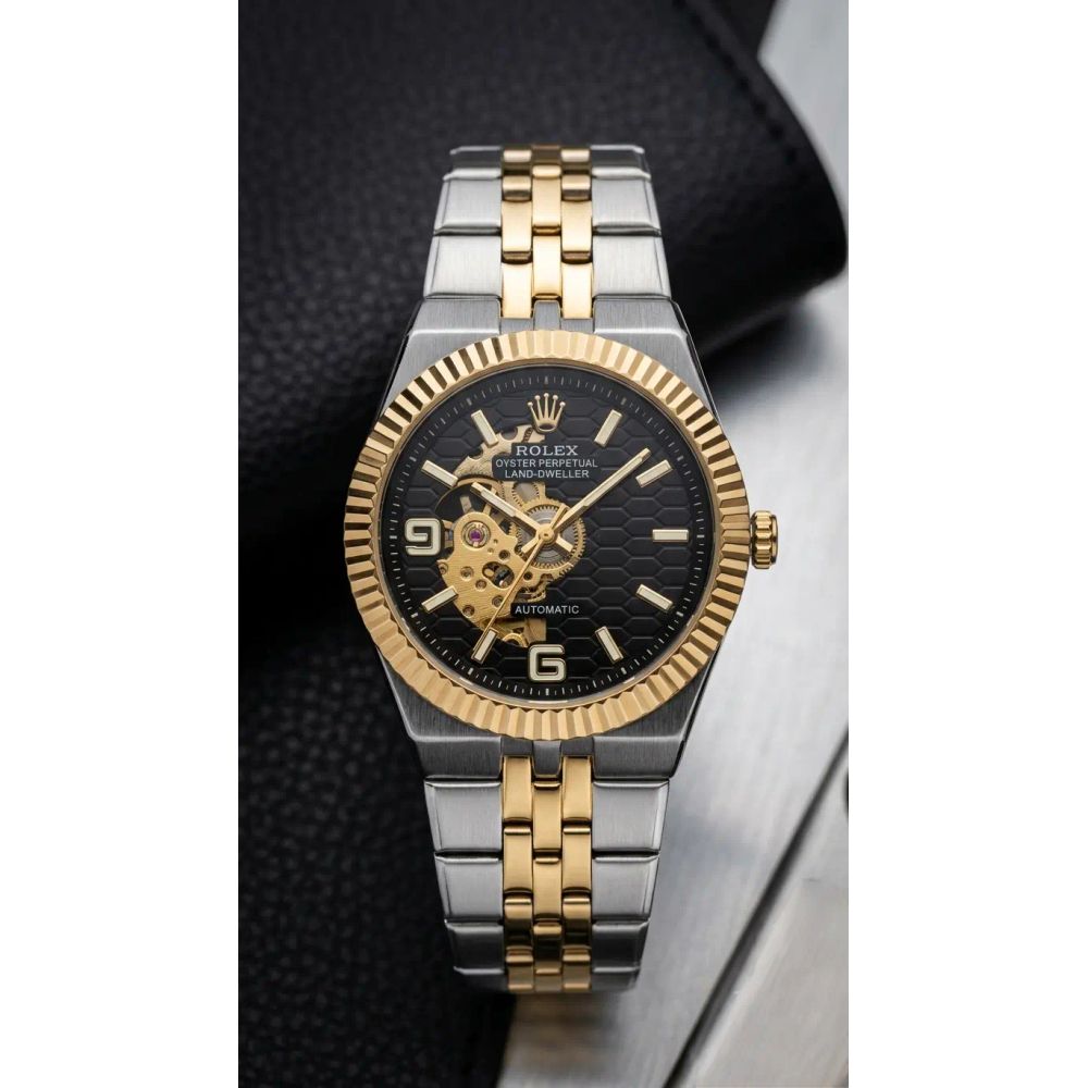 Role_x LAND DWELLER Oyster Perpetual Automatic Two Tone Black Dial