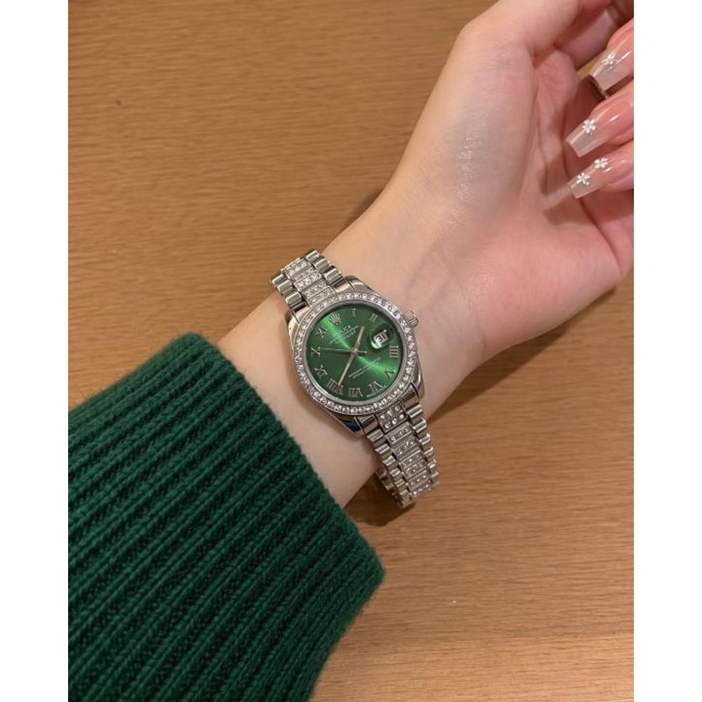 Rollex Date Just Ladies Green