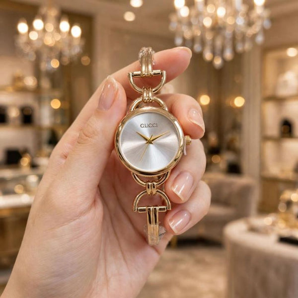 GUCHI GOLD-WHITE WATCH FOR HER 1066