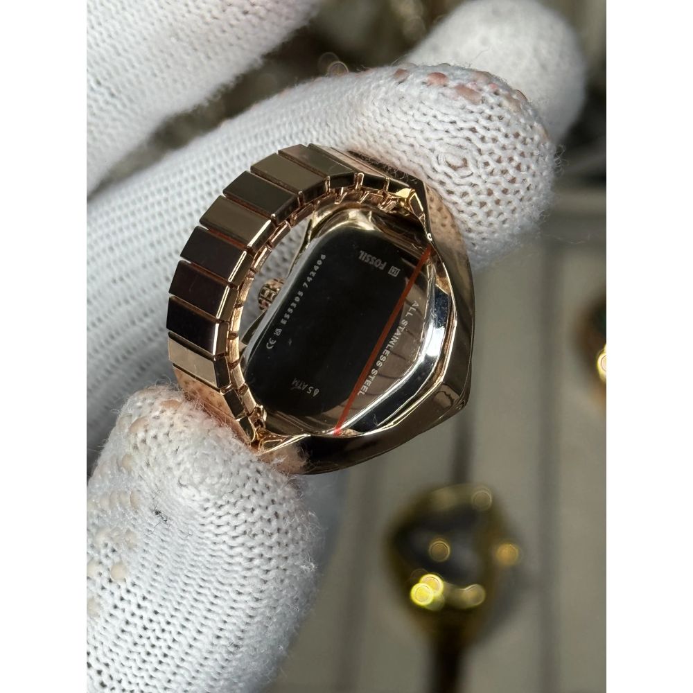Fossi l Rose Gold Black Ring Analog Ladies Watch