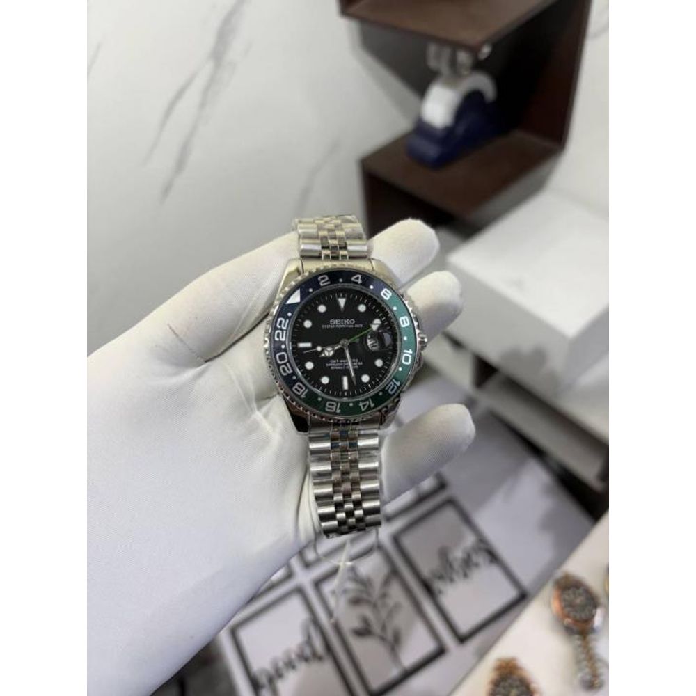 SEIKO GMT MASTER 2 SWISS MOVEMENT LIKE AUTO BUTTERFLY LOCK 1018