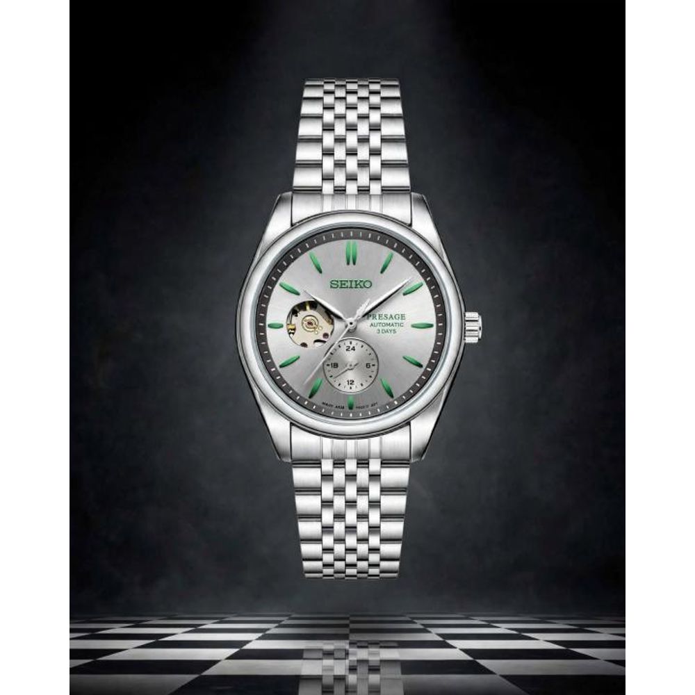Seiko presage SPB471 Automatic silver gray green