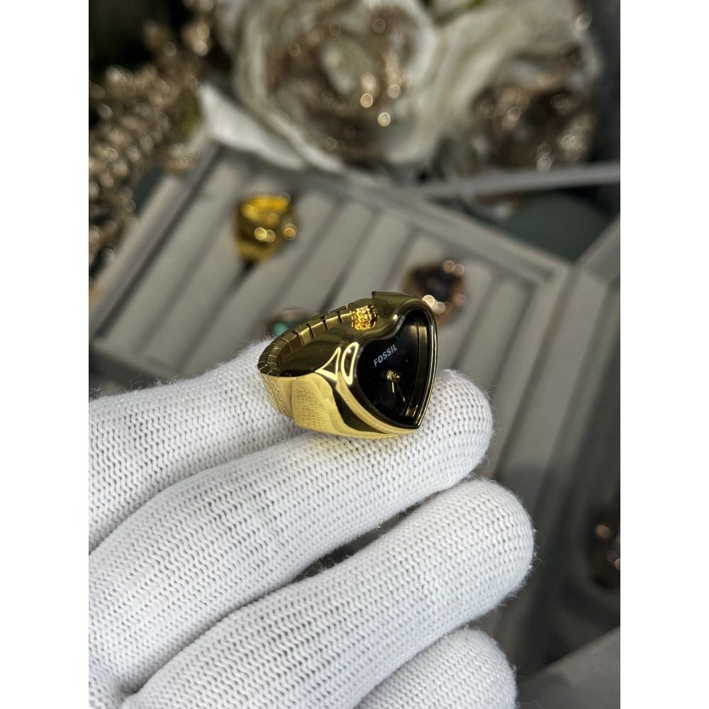 Fossi l Gold Black Ring Analog Ladies Watch