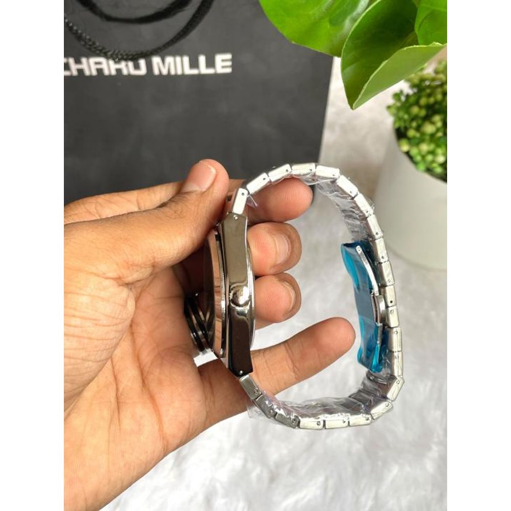 TISOT PRX QUARTZ SILVER BLUE AT104