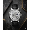 Cartiar Baloon Leather chronograph Black Silver White  Dial