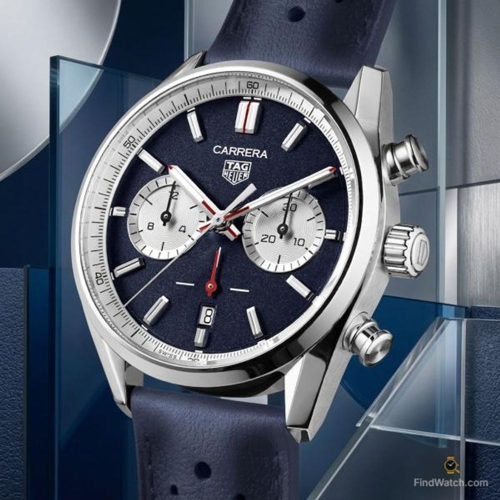 TAG Heuuer Carrera Chronograph 42mm France Limited Edition blue