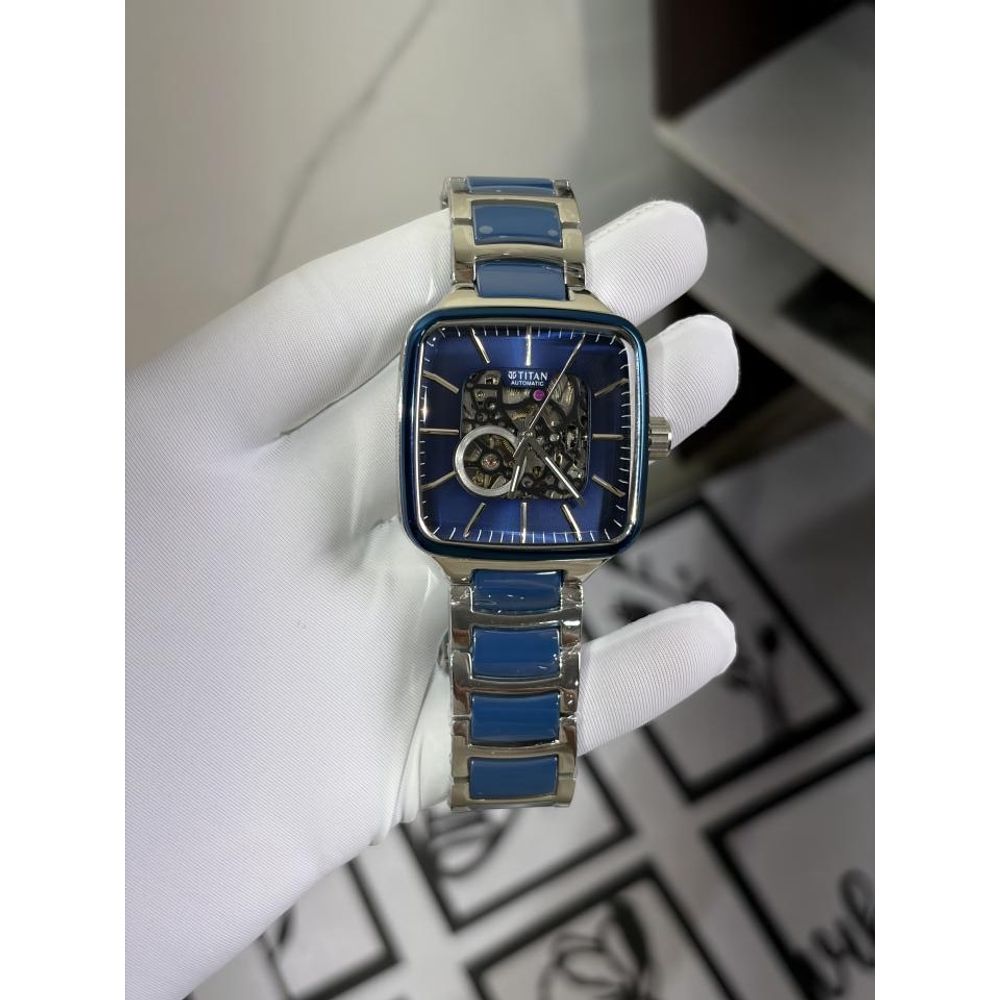 TITA AN CERAMIC FUSION SKELETON AUTOMATIC RICH BLUE MENS HVY 1167