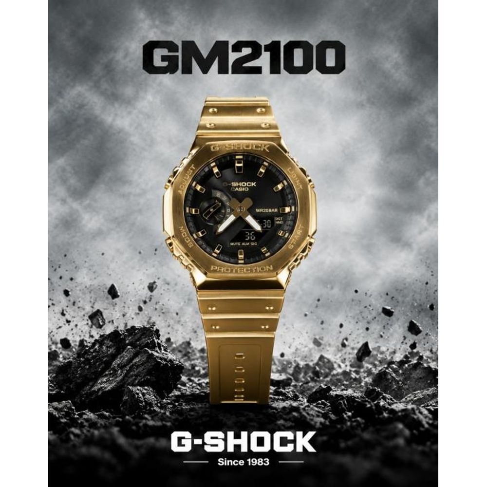Casio g shock gm2100 gold black