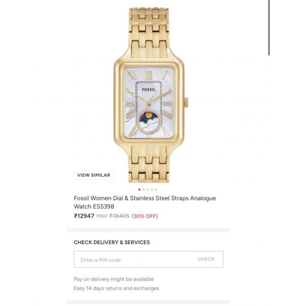 Fossiil Women ES5398 Sunmoon Gold White