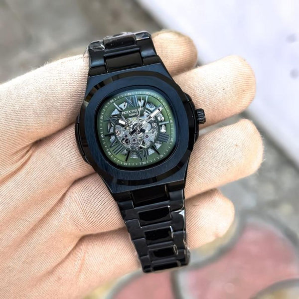 PATEK_PHILLIPPE MENS BLACK GREEN AUTOMATIC WATCH
