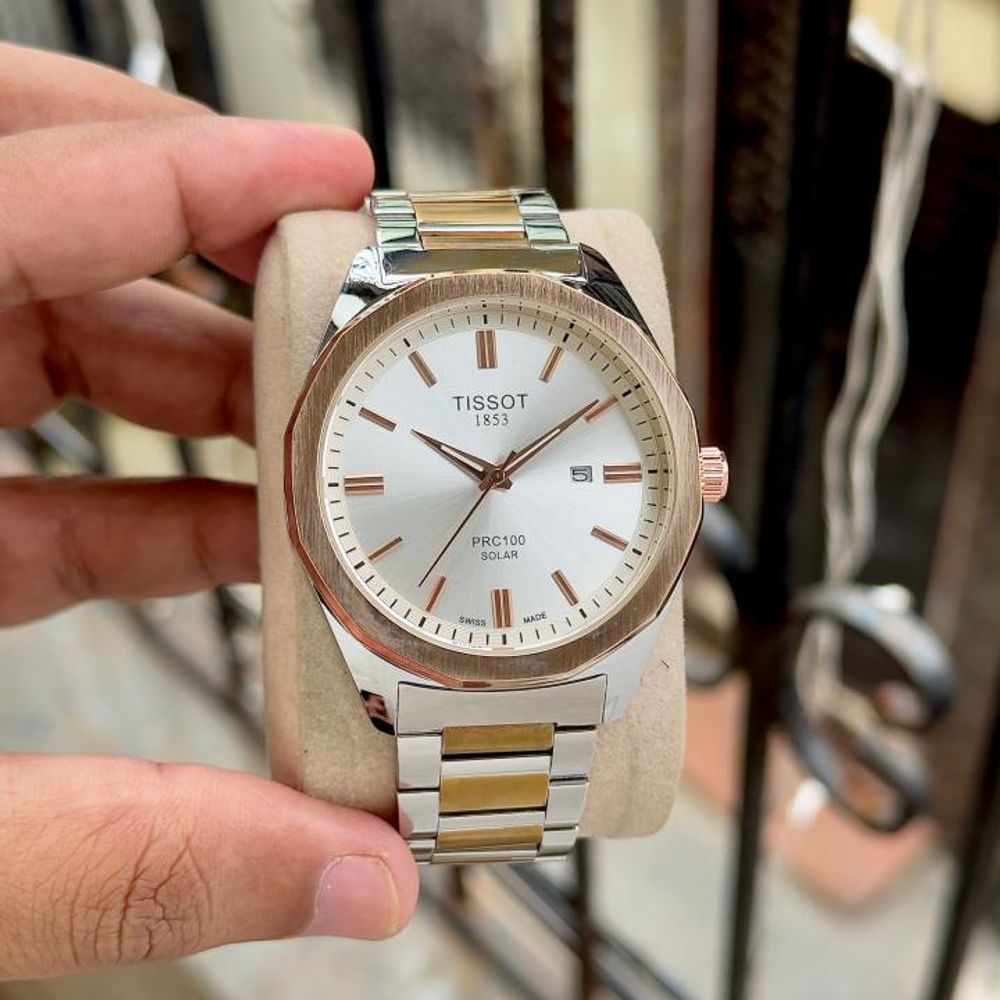 Tisot PRC 100 Solar Two Tone White Dial