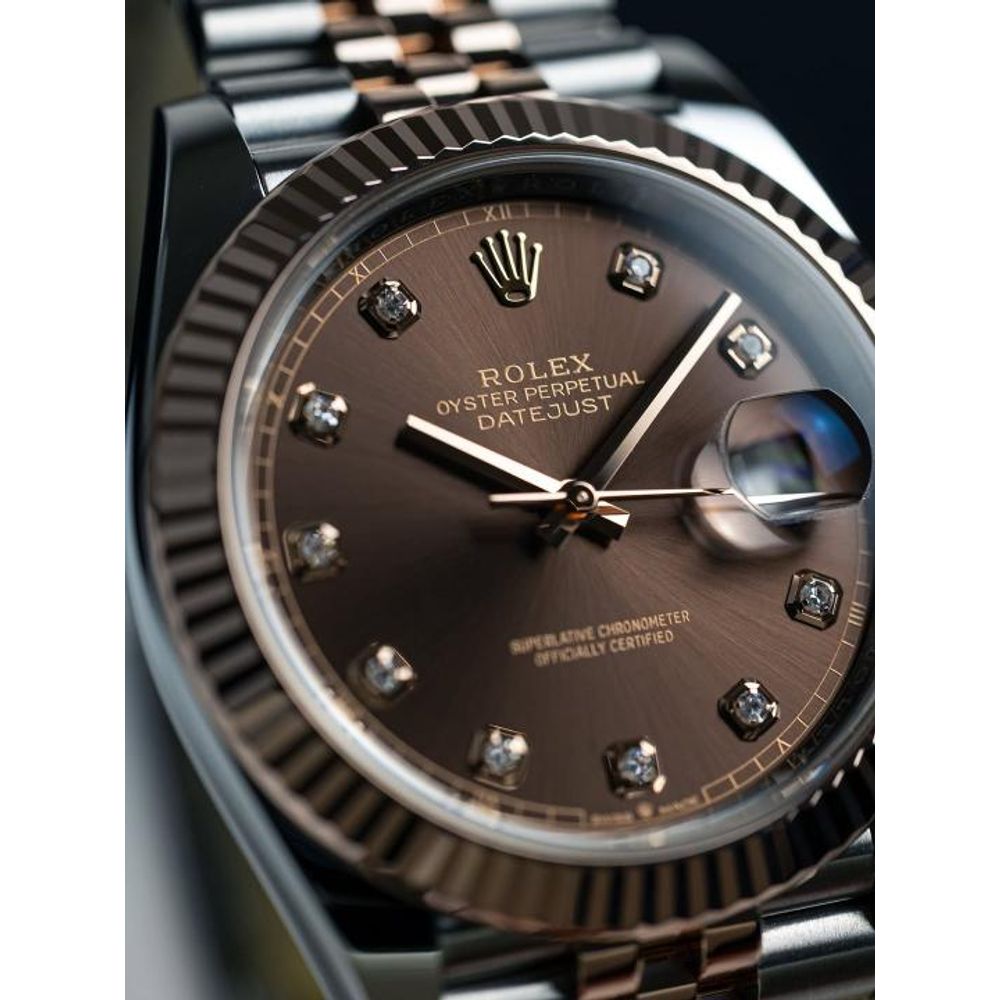 Rolee_x Oyster Perpetual Date Just 2Ton Copper Brown Diamond