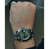 SEIK O MOD DATE JUST OLIVE GREEN ARABIC DIAL 672
