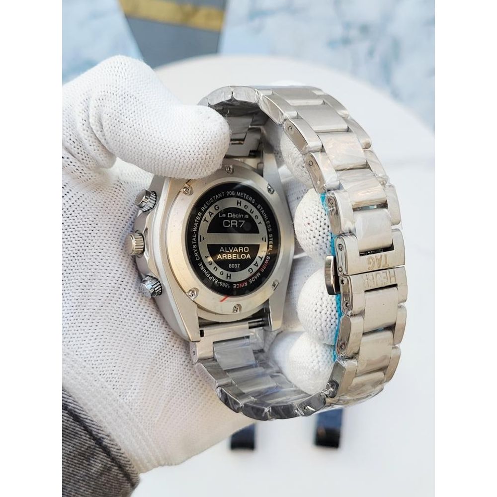 Tagg Heue Carrera CR7 CAL 1887 SILVER BLACK AT374