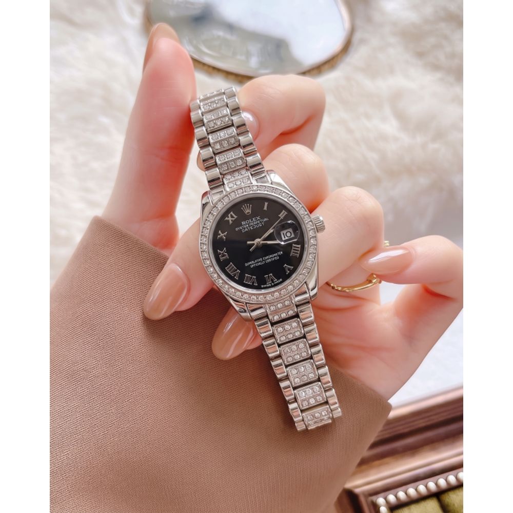 Rollex Date Just Ladies Black