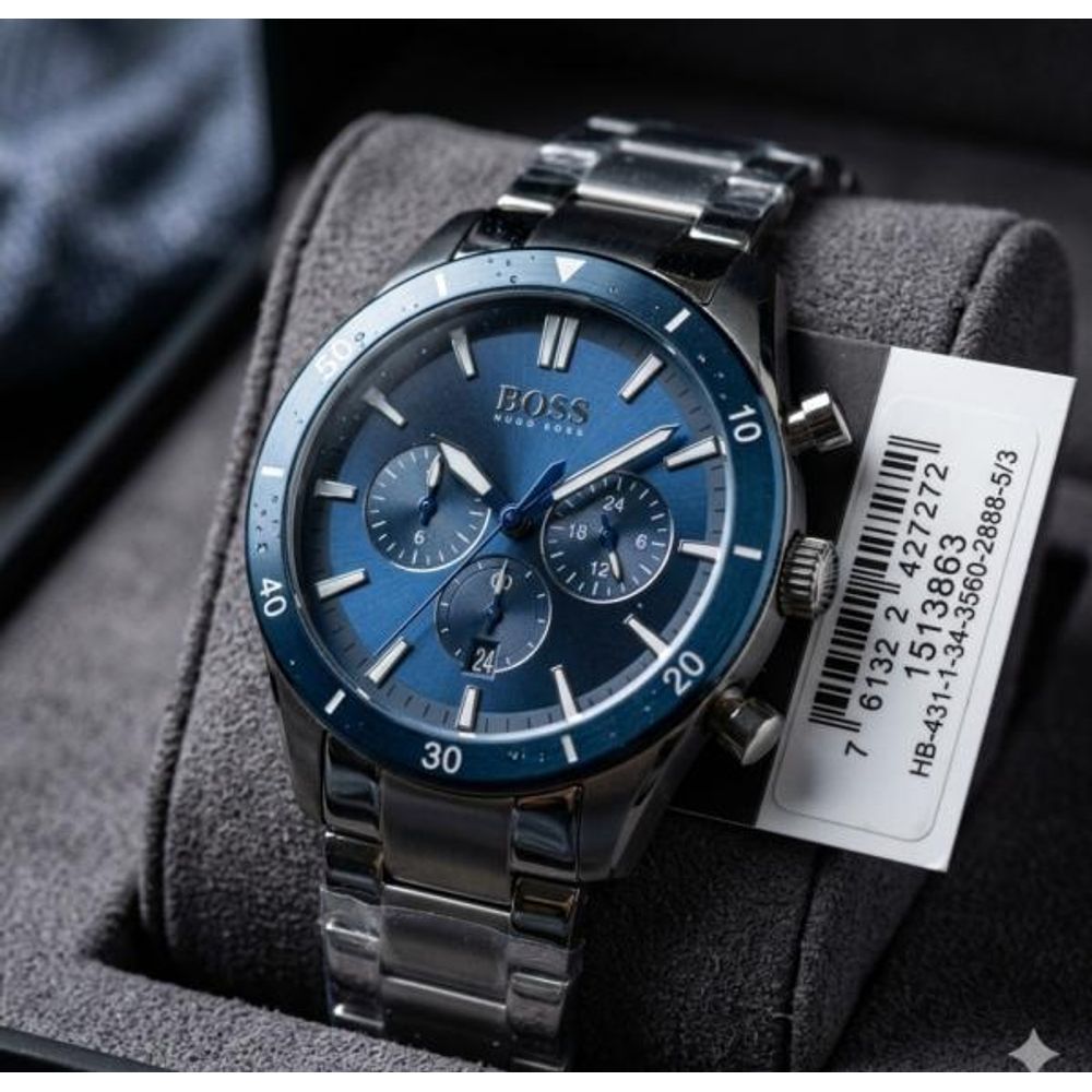 BOS S TROPER CHRONOGRAPH WATCH SIL BLUE  HVY 11 [6]
