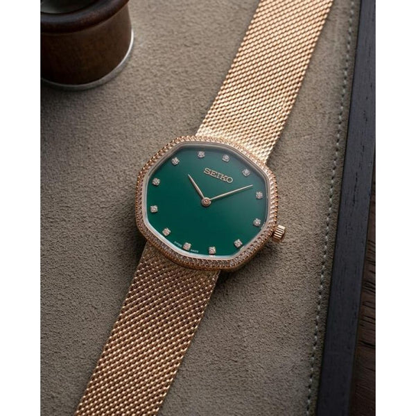 Seiko Slim Unisex Rose-Gold Green