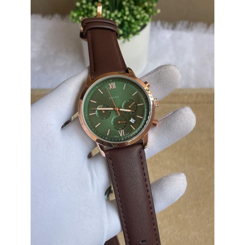 Fosil Neutra Chrono Brown Green Dial AT403