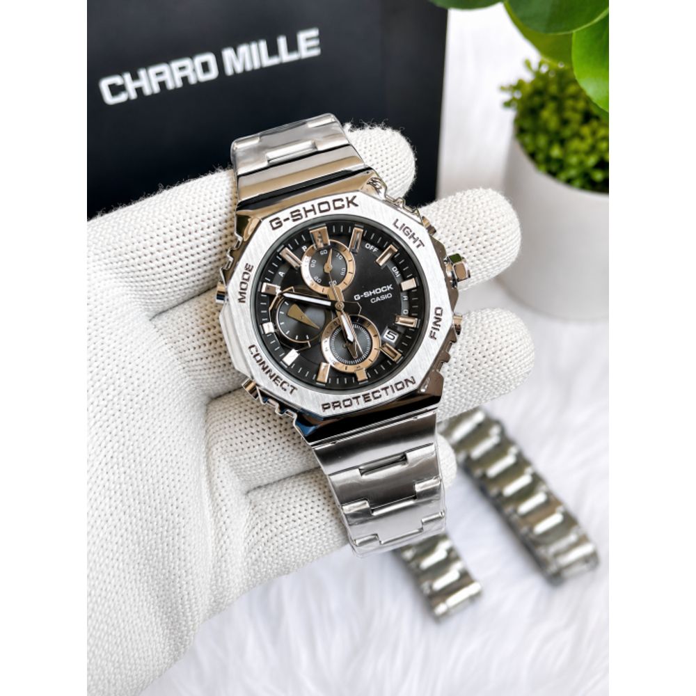 Casio G-Shock 2100 Chronograph Silver Black Dial AT442