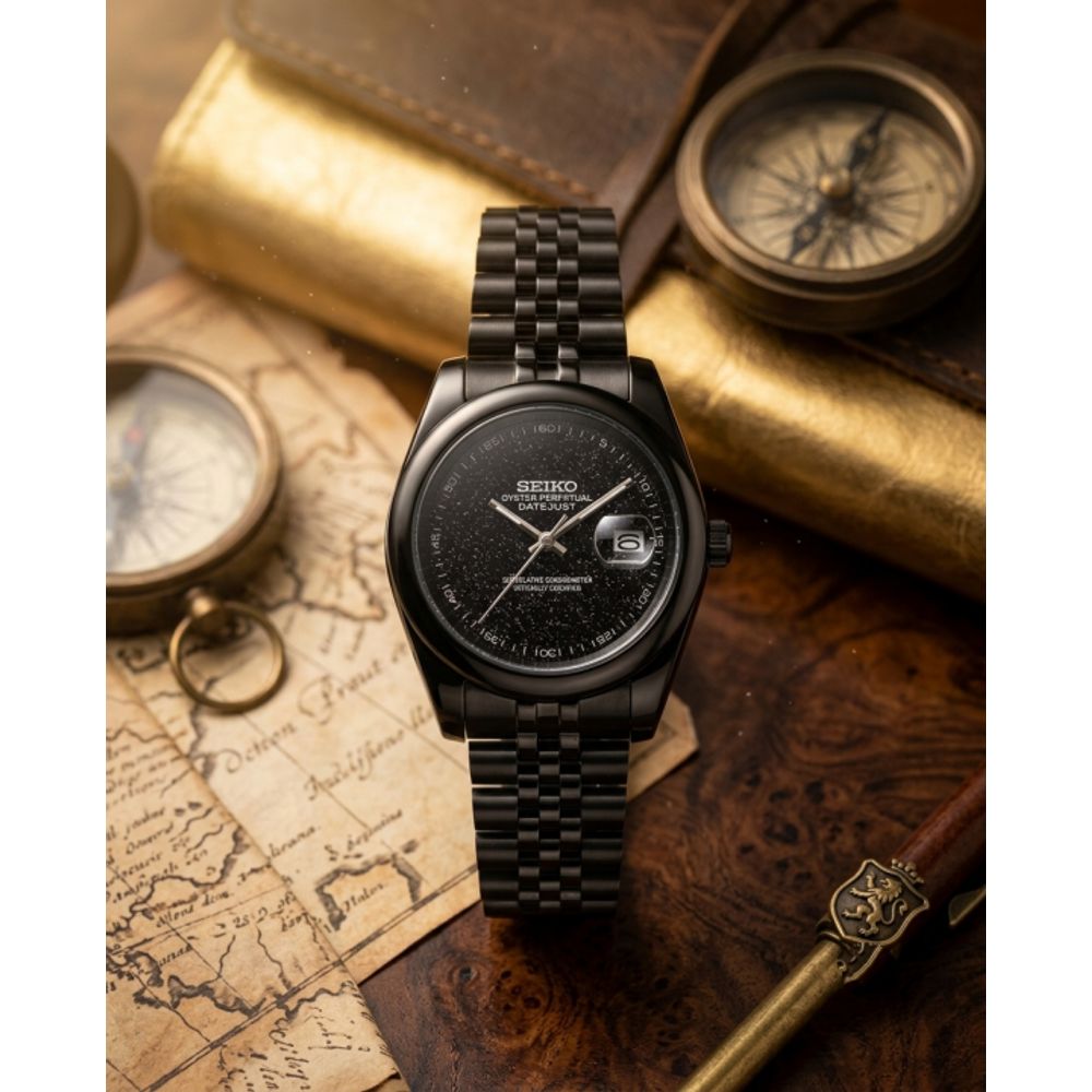 Seiko Galaxy Oyster Perpetual Date Just Full Black