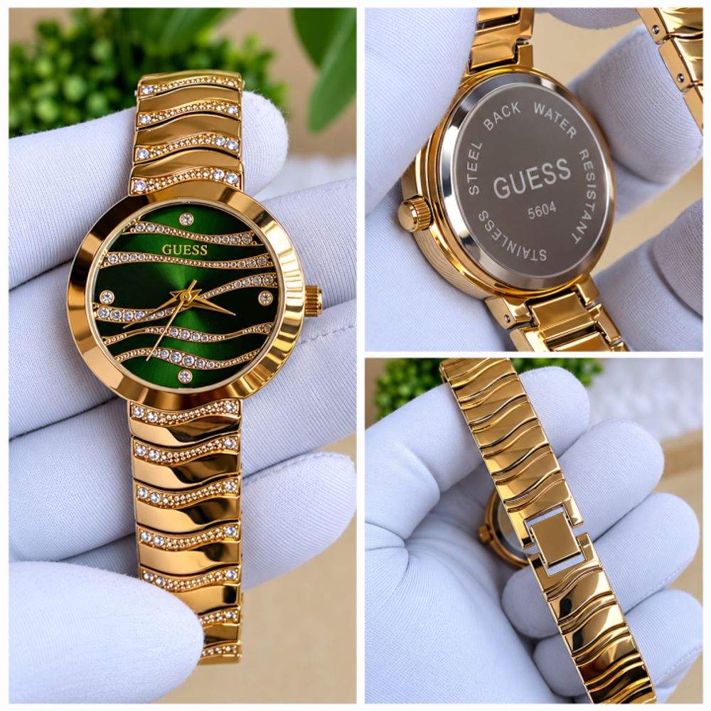 Guess Women Gold Green Dial AT518