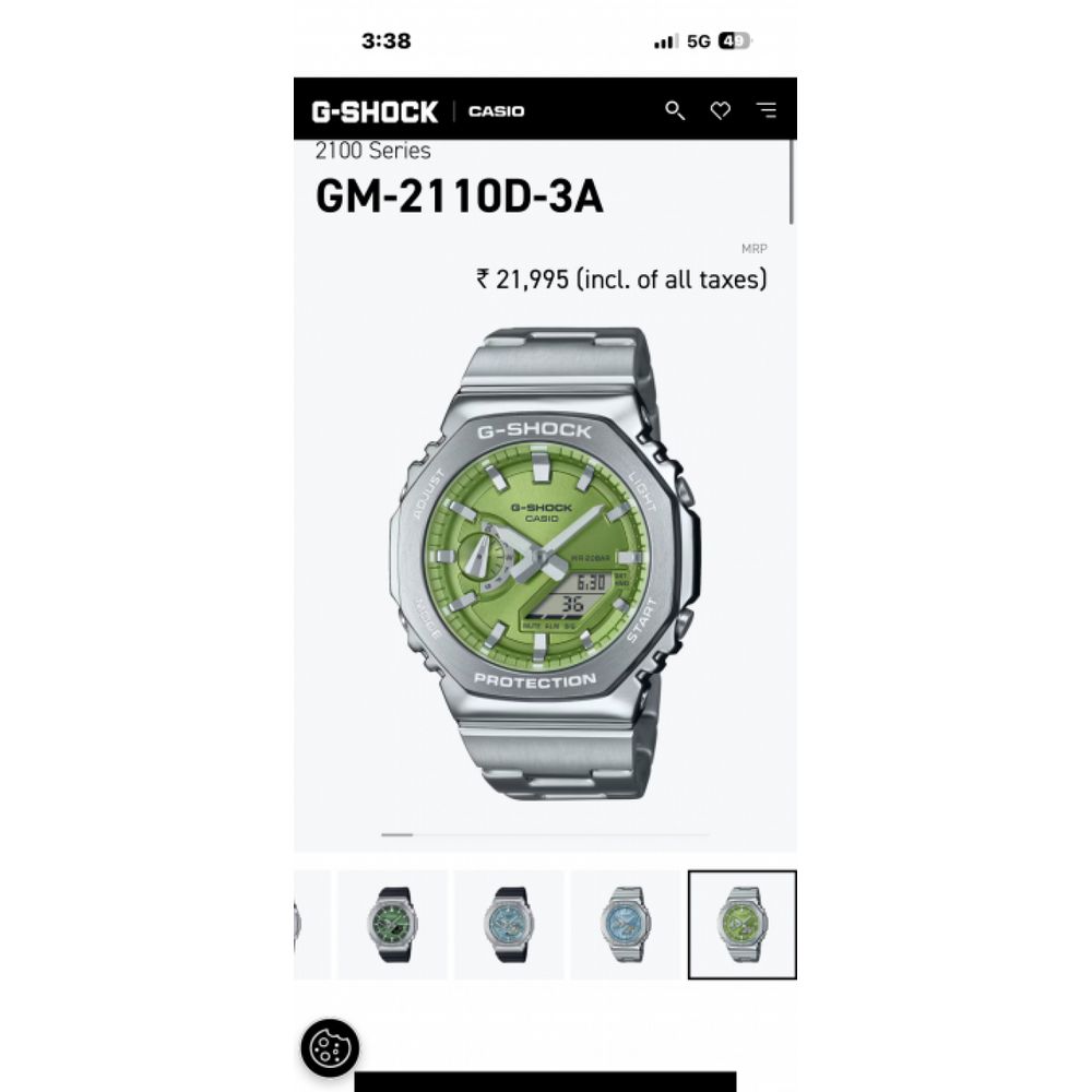 G-Shock GM-2100 (All working) Silver Green