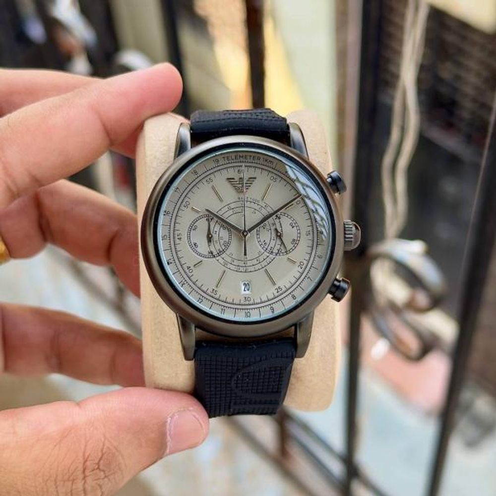 Emporio Armaa_ni Minimalist Chronograph Telemeter AR11634 black gray