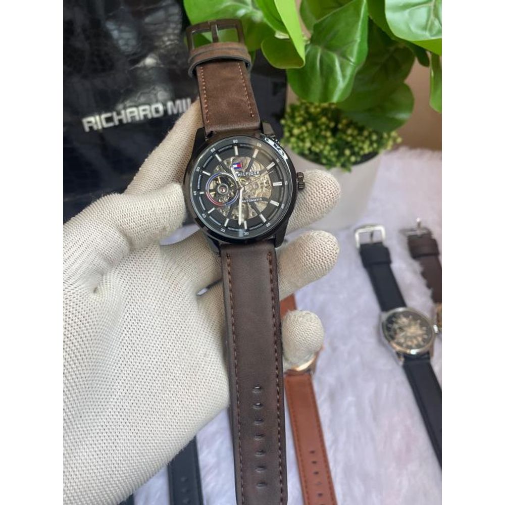 Tommyy  Hilfiger Automatic Leather Brown Black AT143