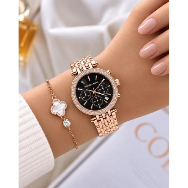 Michael l Kors Darci Chronograph Rosegold Black